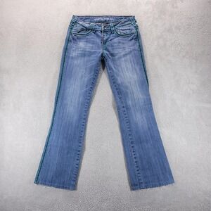 Cowgirl Tuff Jeans Womens 28 Blue Low Rise Bootcut‎ Embroidered Stretch Western